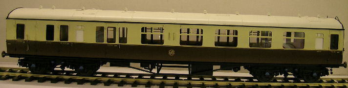 Great Western shirtbutton livery example of the Collett Diagram E159 Brake Composite coach recently completed in our workshops