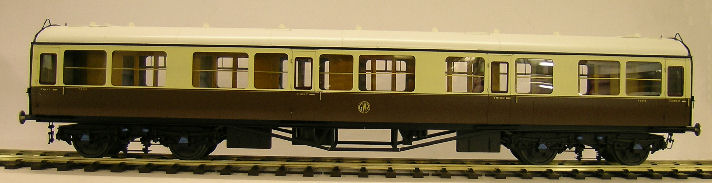 Great Western shirtbutton Collett Coach Diagram E162 Composite coach recently completed in the workshops.