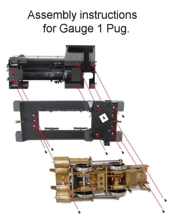 Instruction sheet for dismantling the Pug for painting.